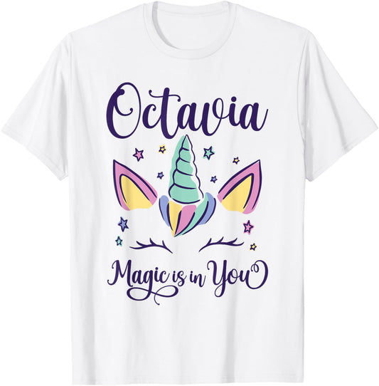 First Name Octavia Personalized I Love Octavia T-Shirt - T-Shirt | White