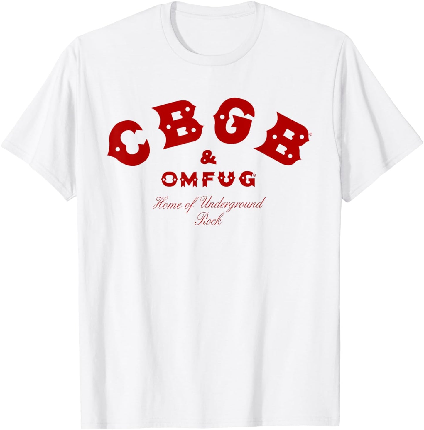 CBGB – Classic Logo Red On Pink T-Shirt - T-Shirt | White