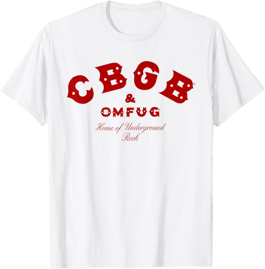 CBGB – Classic Logo Red On Pink T-Shirt - T-Shirt | White