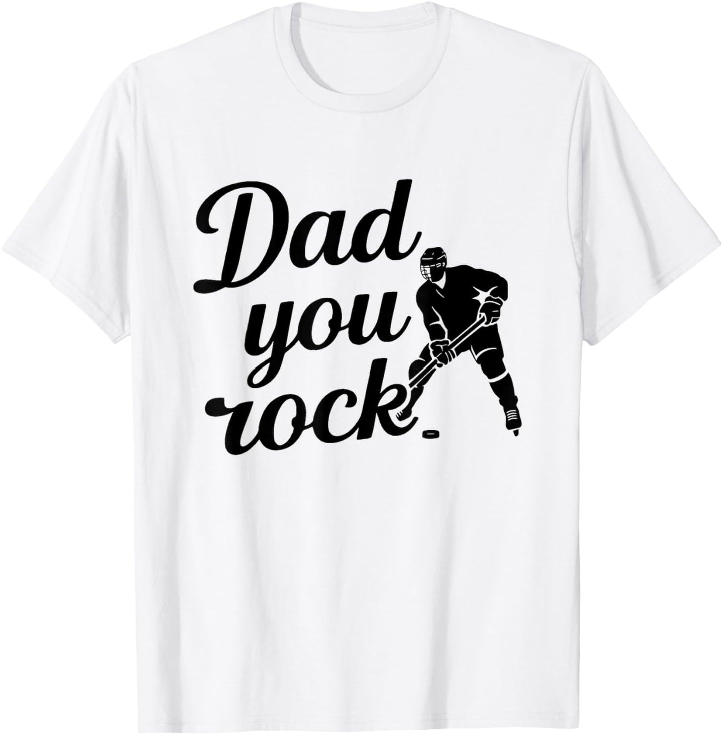 Cool Ice Hockey Playing Dad T-Shirt - T-Shirt | White