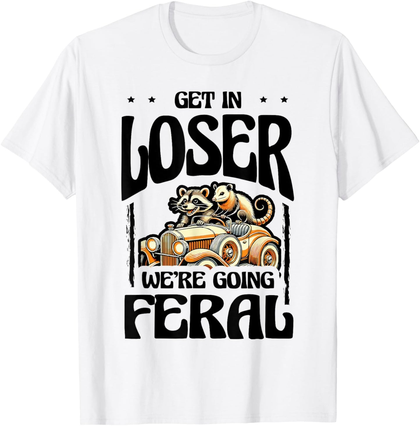 Feral Raccoon Girl Vintage Meme Summer Day Halloween T-Shirt - T-Shirt | White
