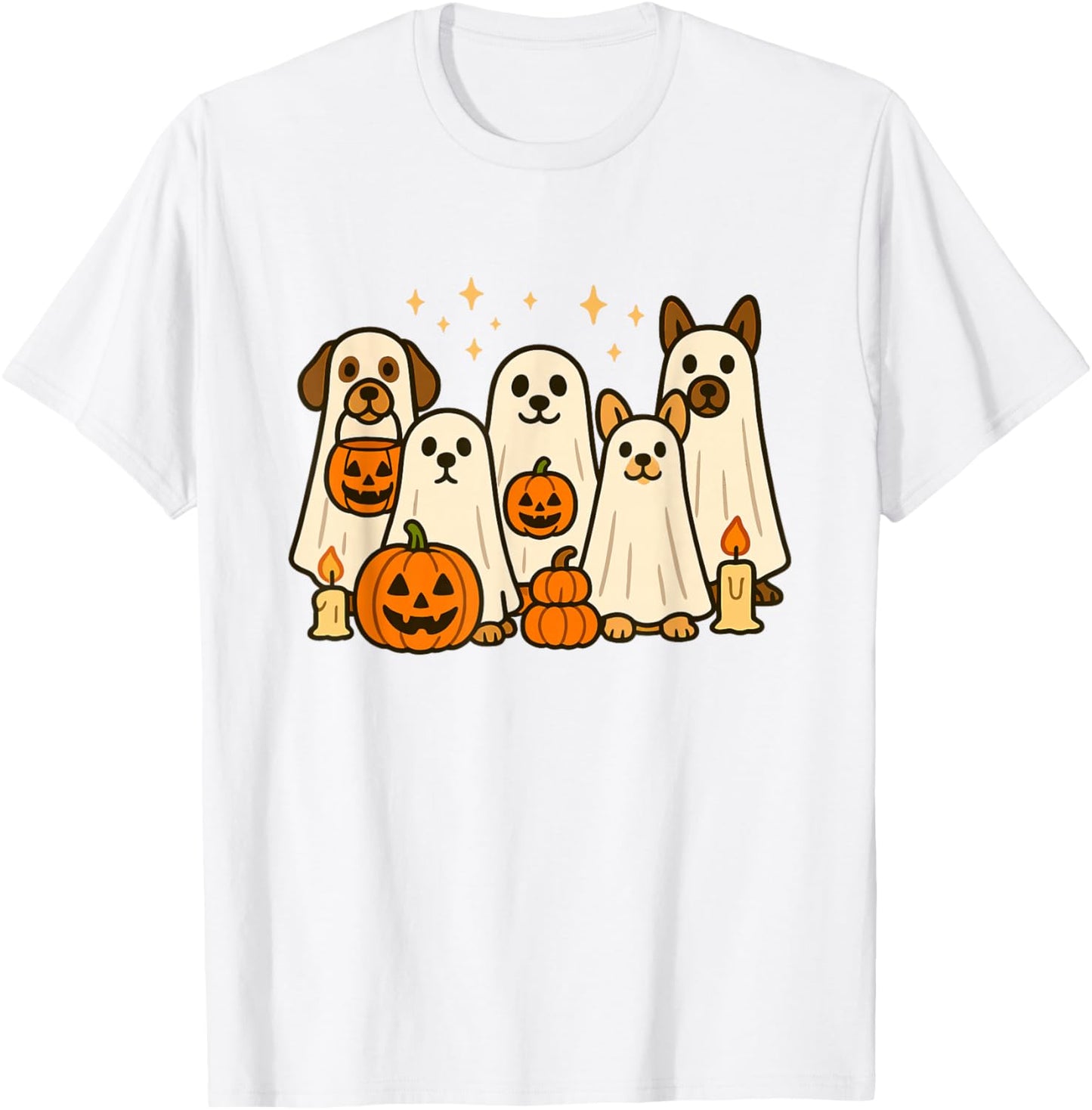 Cute Dog Ghost Funny Halloween Costume T-Shirt - T-Shirt | White