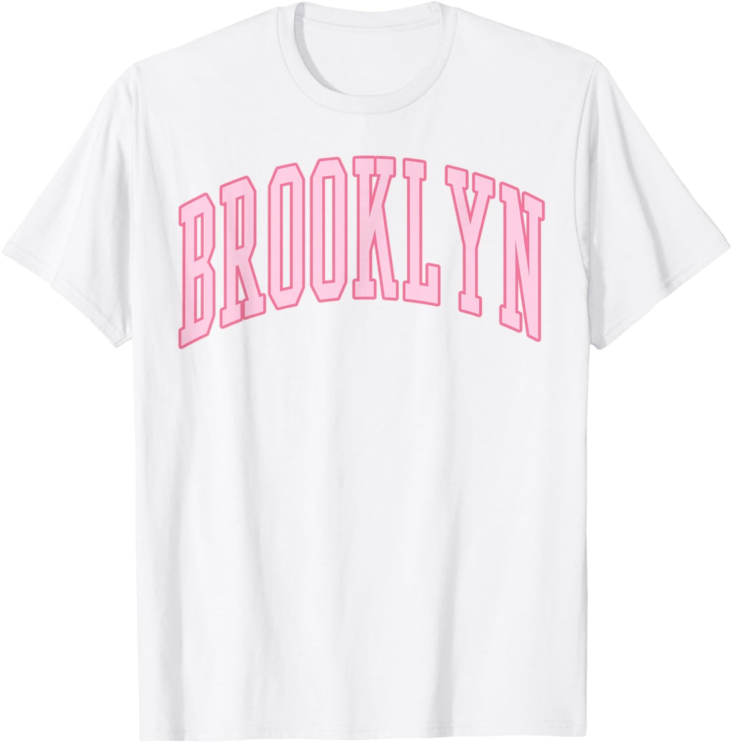 Brooklyn Vintage Preppy Varsity Pink Sports T-Shirt - T-Shirt | White