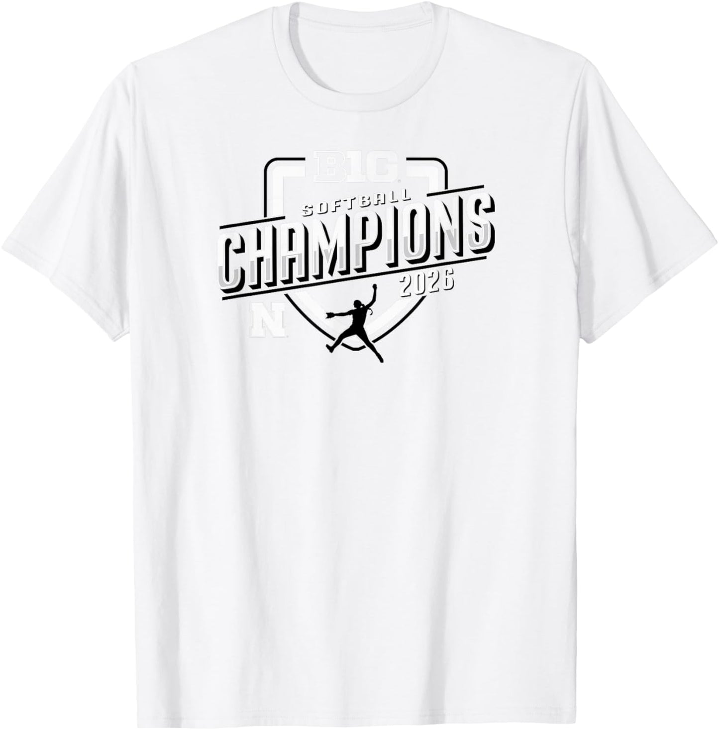 Nebraska Cornhuskers Big Ten Champs 2026 Softball Season T-Shirt - T-Shirt | White