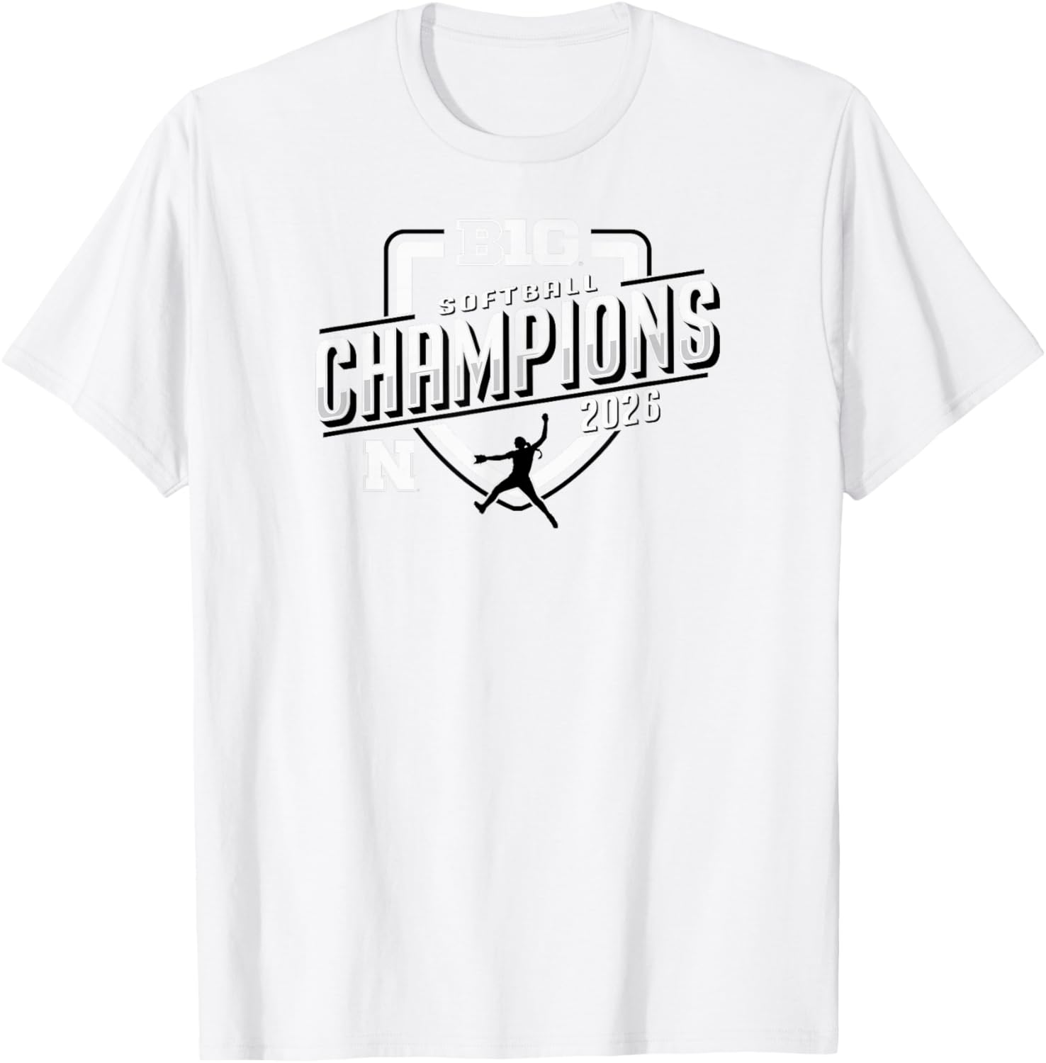 Nebraska Cornhuskers Big Ten Champs 2026 Softball Season T-Shirt - T-Shirt | White
