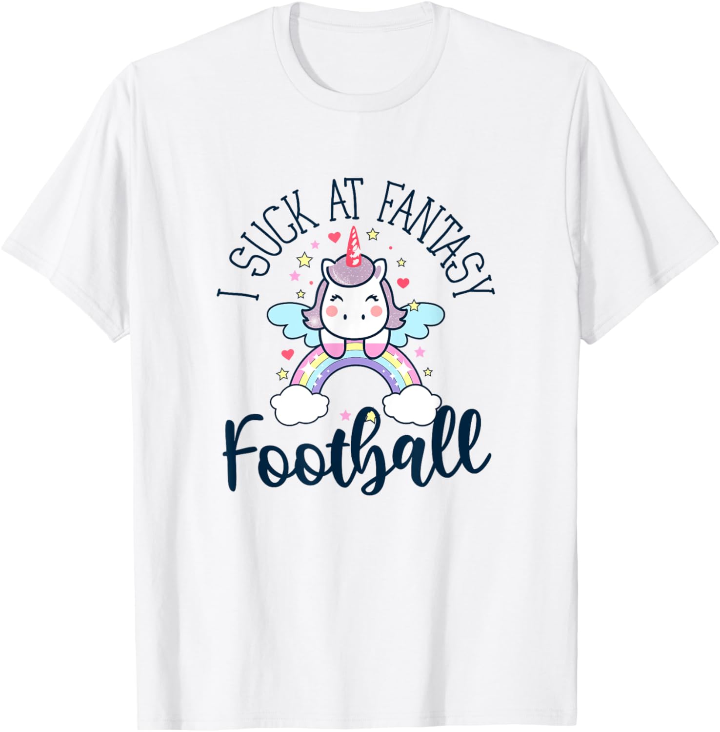 I suck at fantasy football funny unicorn fantasy league T-Shirt - T-Shirt | White