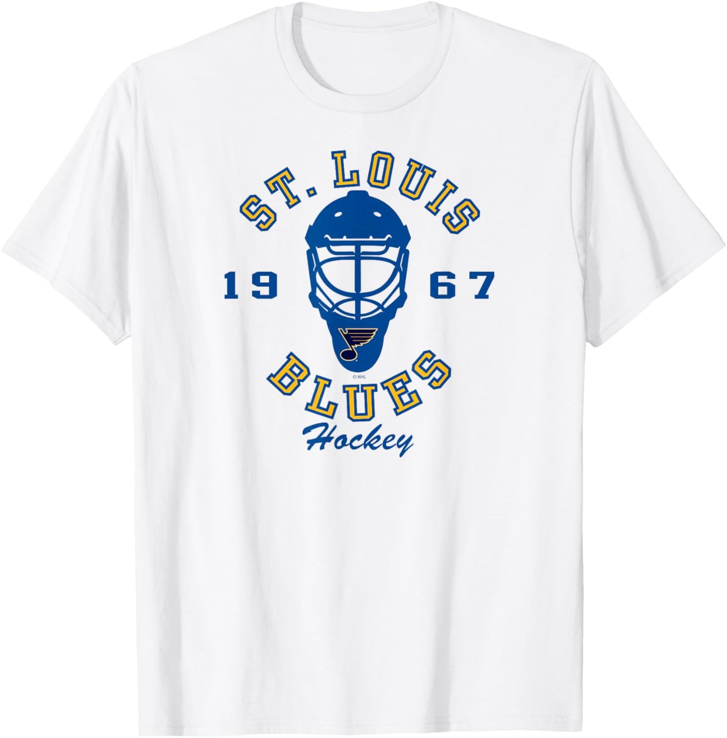 St. Louis Blues Hockey Mask Gray Officially Licensed T-Shirt - T-Shirt | White