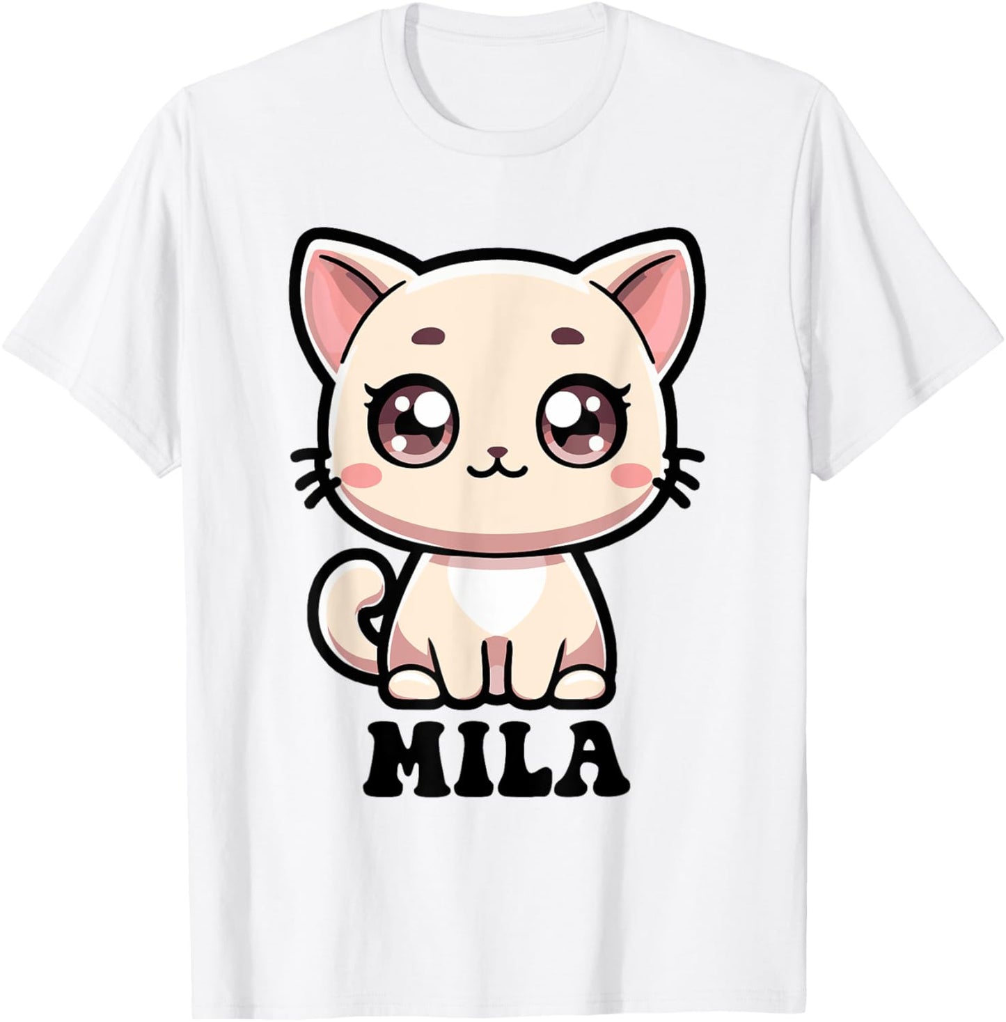 Mila Cute Kitty Cat Design for Girls Name Mila T-Shirt - T-Shirt | White