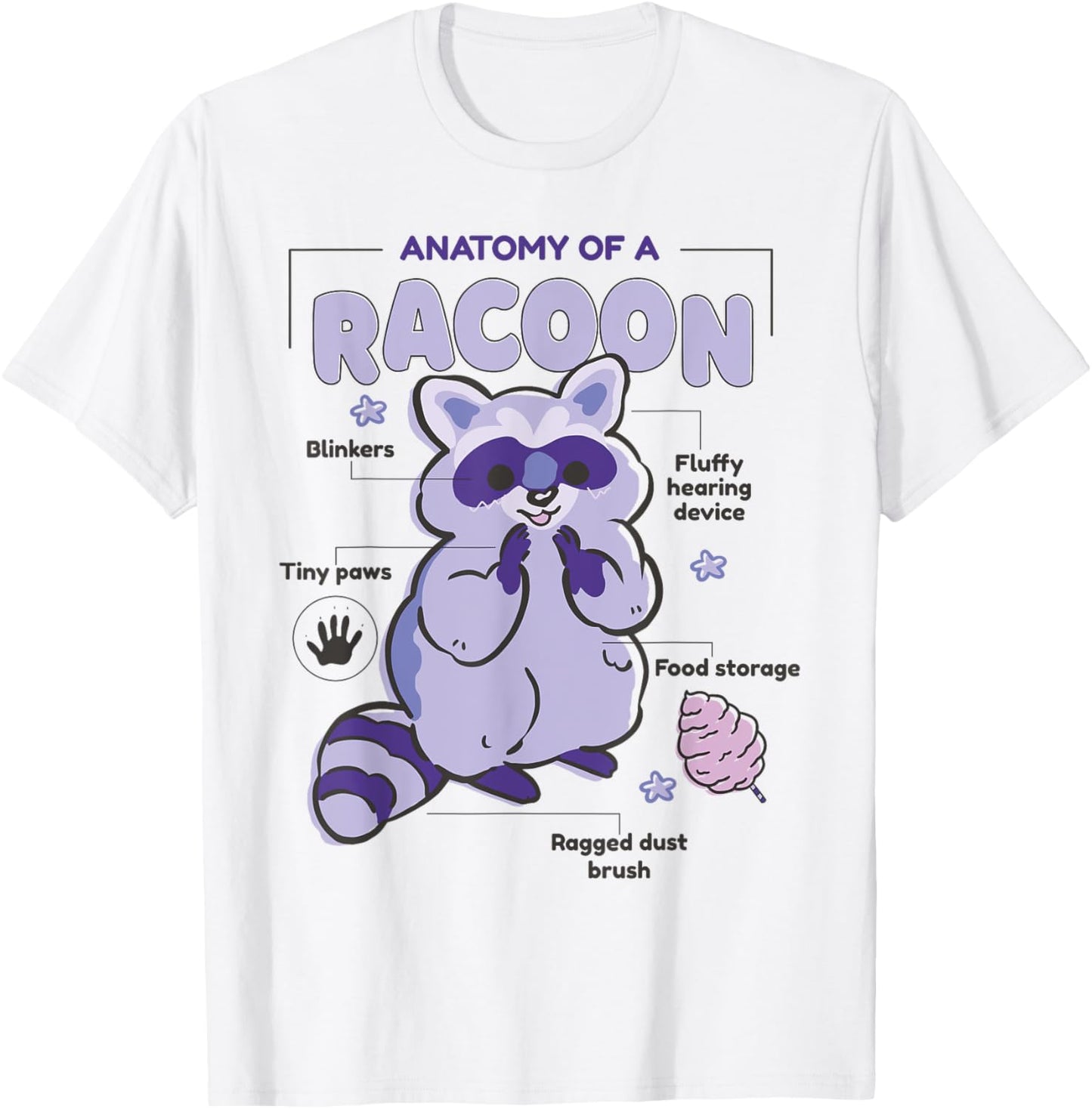 Anatomy Of A Racoon T-Shirt - T-Shirt | White