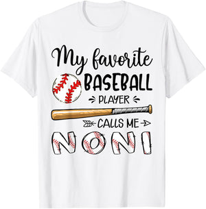 My Favorite Baseball Player Calls Me Noni T-Shirt - T-Shirt | White