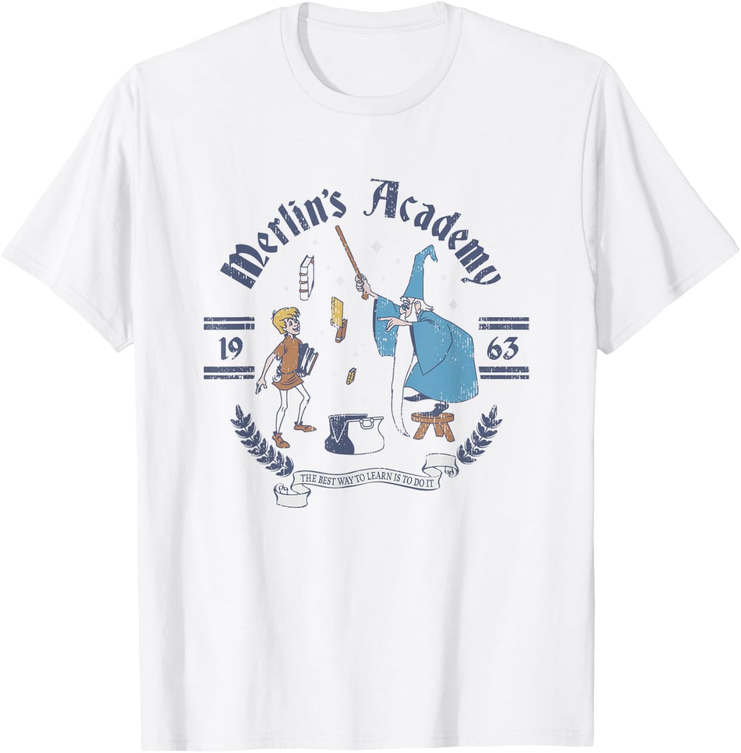 Disney The Sword in The Stone Merlin's Academy Vintage T-Shirt - T-Shirt | White