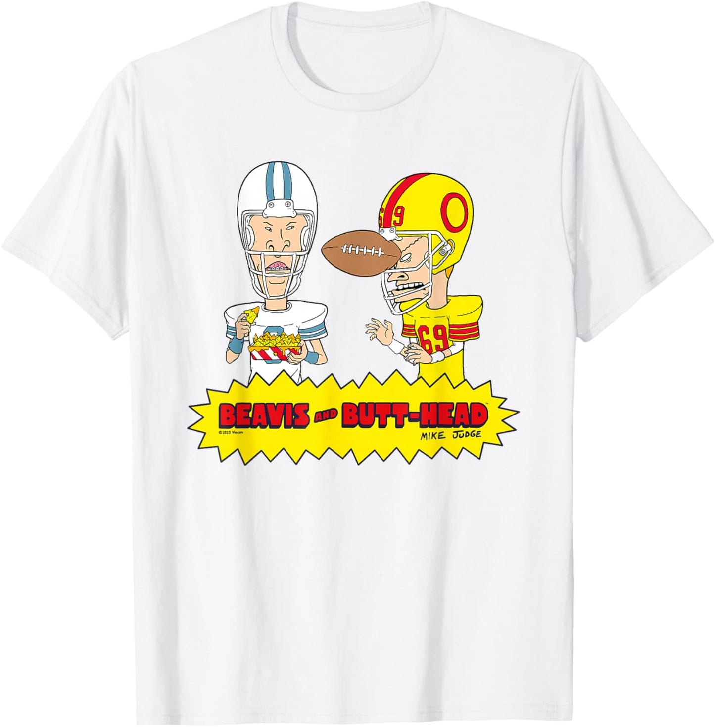 Beavis & Butt-Head American Football Sports T-Shirt - T-Shirt | White