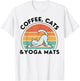 Coffee Cats And Yoga Mats Meditation Women Men T-Shirt - T-Shirt | White