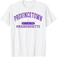 Provincetown Massachusetts Settled 1700 Retro Arched Purple T-Shirt - T-Shirt | White