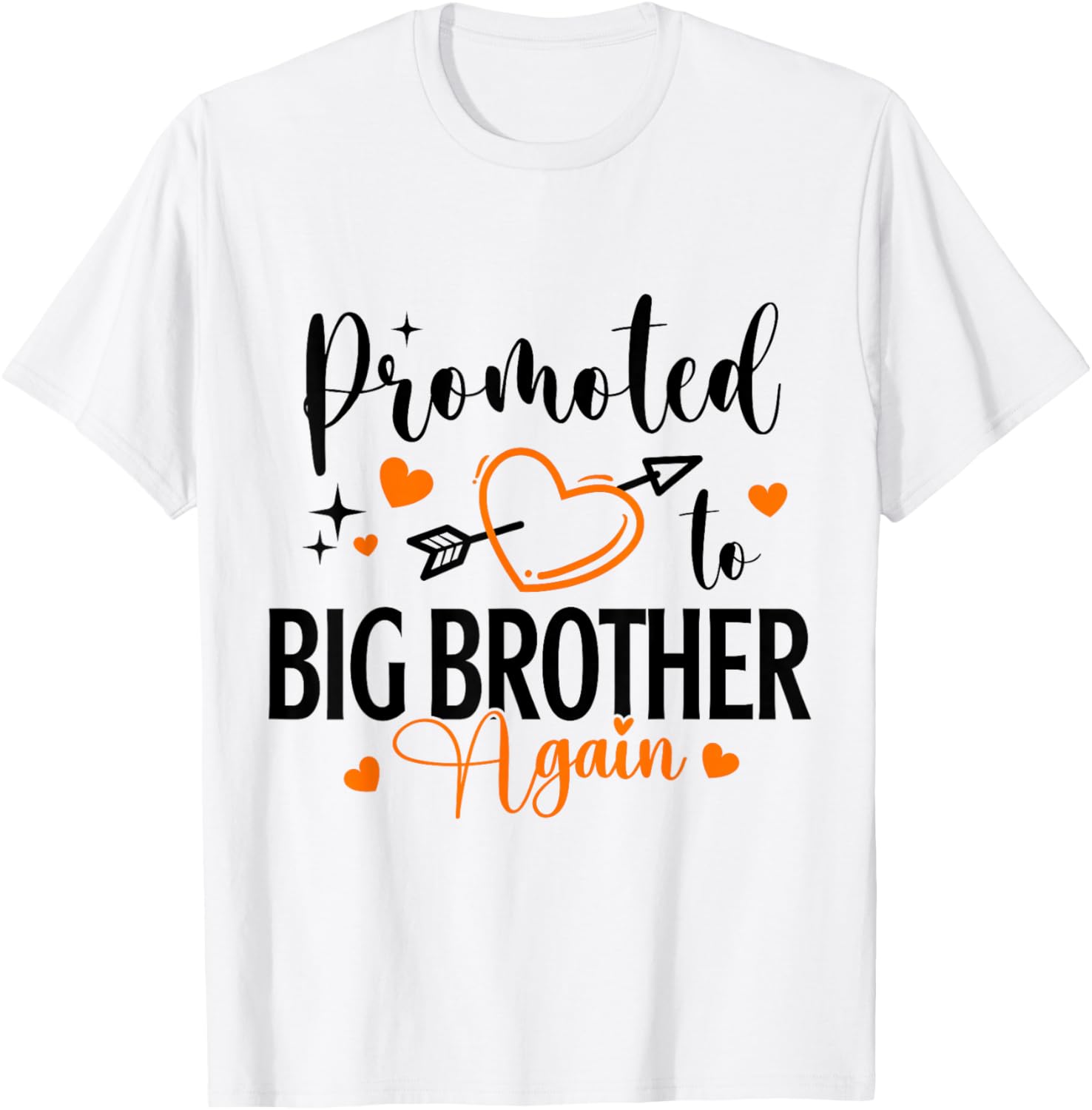 Promoted to Big Brother Again Arrow Hearts T-Shirt - T-Shirt | White