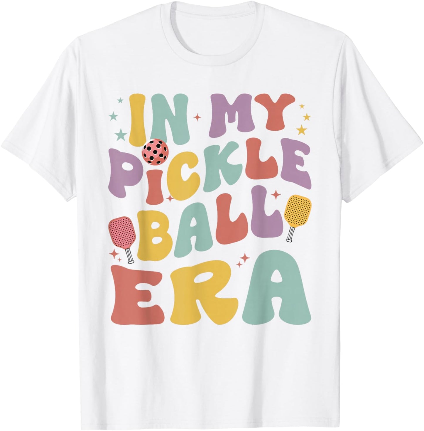 Retro In My Pickleball Era Funny Pickleball Player Women T-Shirt - T-Shirt | White