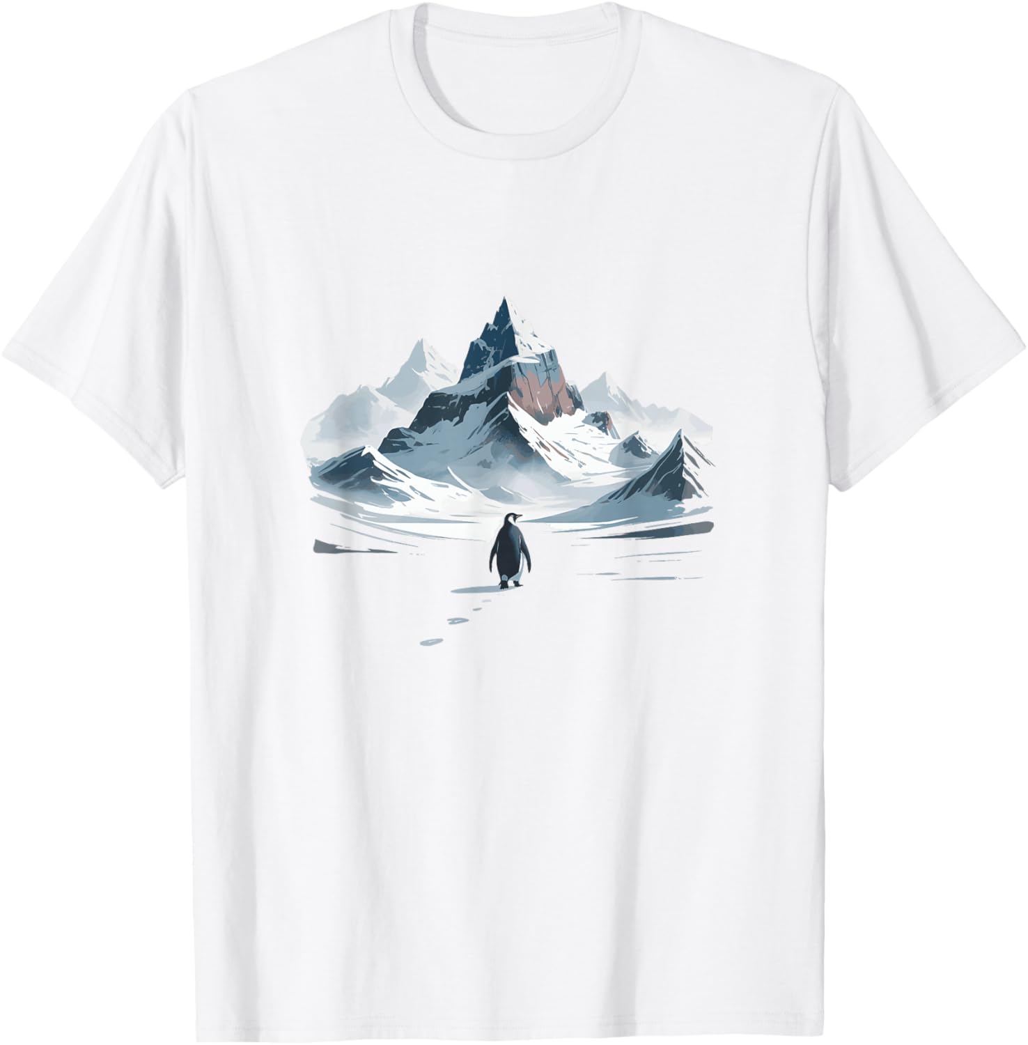 Penguin, but Why Head to The Mountains: Penguins Meme T-Shirt - T-Shirt | White