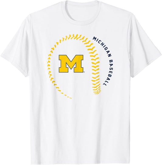 Michigan Wolverines Baseball Fastball White T-Shirt - T-Shirt | White