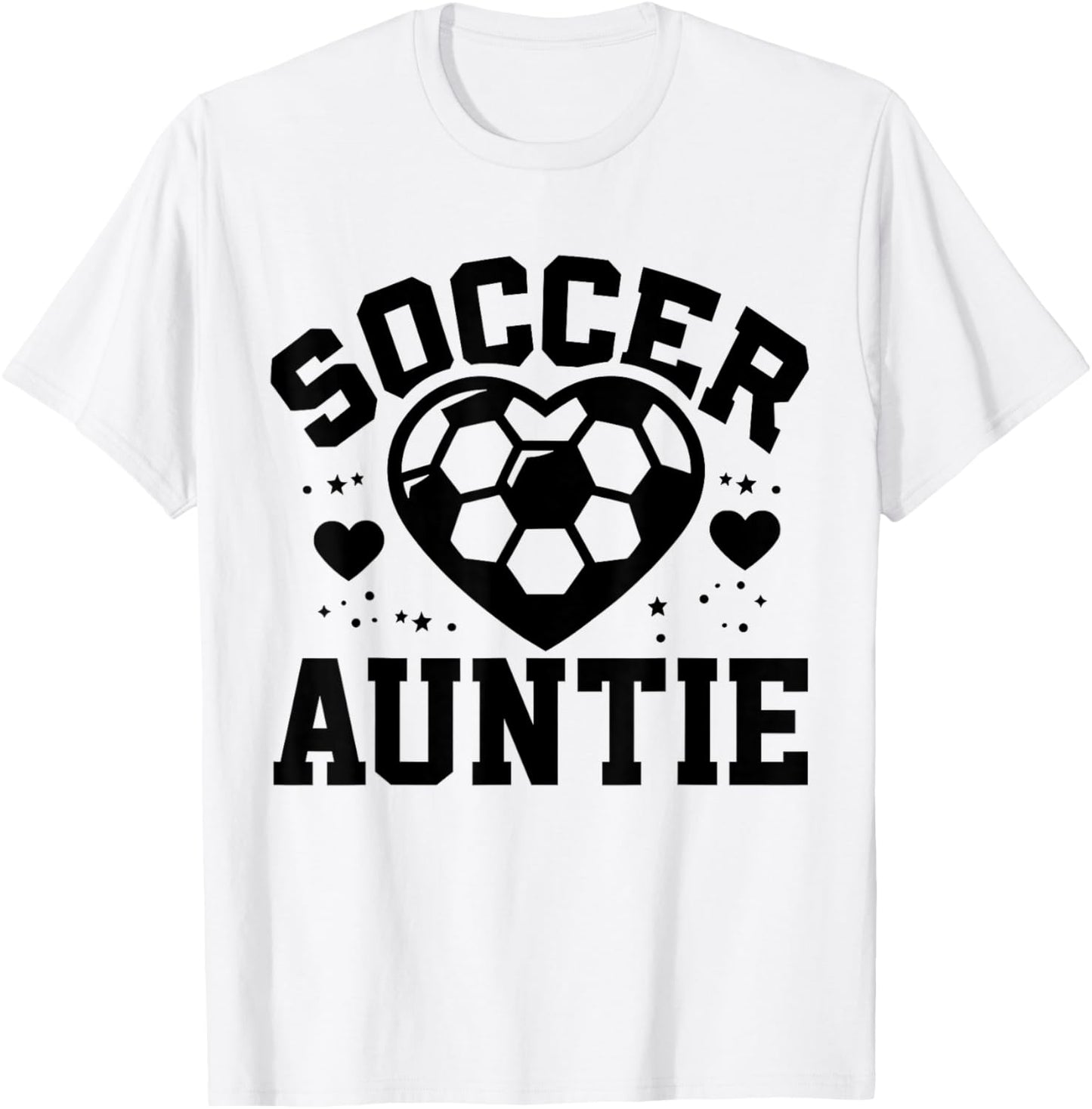 Soccer Auntie Heart Auntie Soccer Player T-Shirt - T-Shirt | White