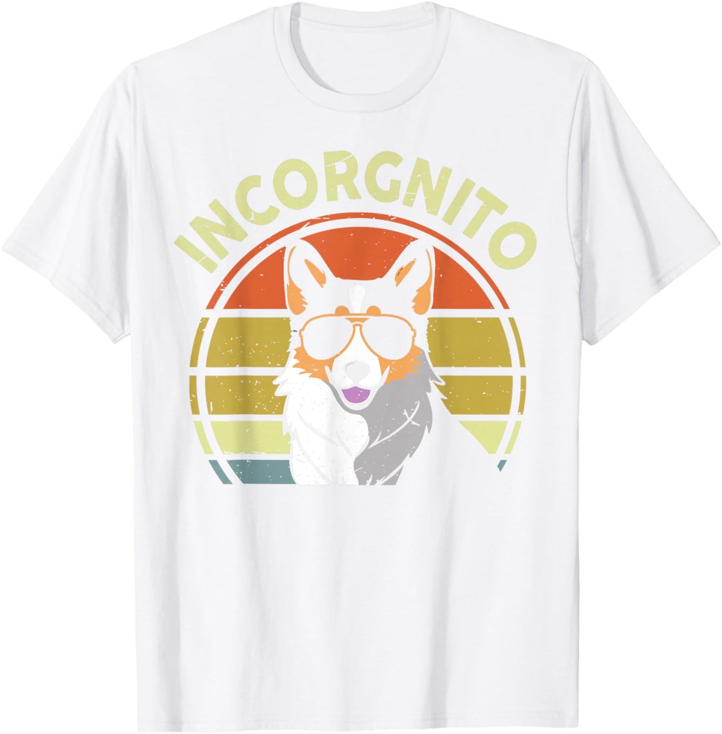 Incognito Tricolor Corgi Men Women Funny Mom Dad Lover Retro T-Shirt - T-Shirt | White