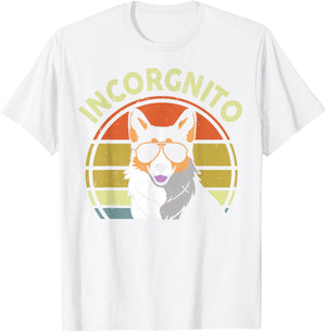 Incognito Tricolor Corgi Men Women Funny Mom Dad Lover Retro T-Shirt - T-Shirt | White