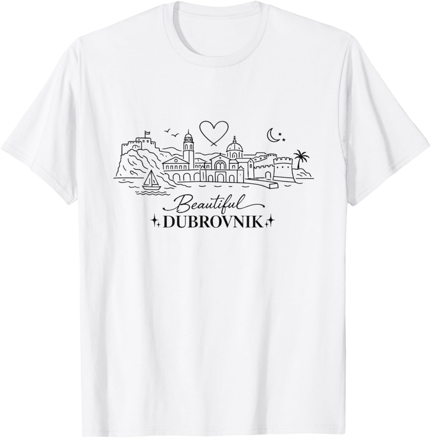 Beautiful Dubrovnik Croatia Travel T-Shirt - T-Shirt | White