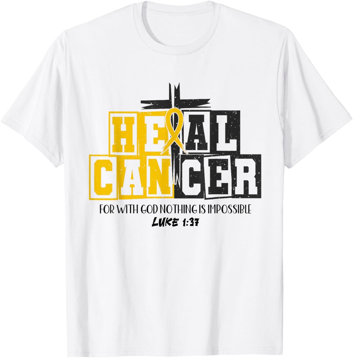 Heal Cancer Childhood Cancer Awareness God Christian Kids T-Shirt - T-Shirt | White