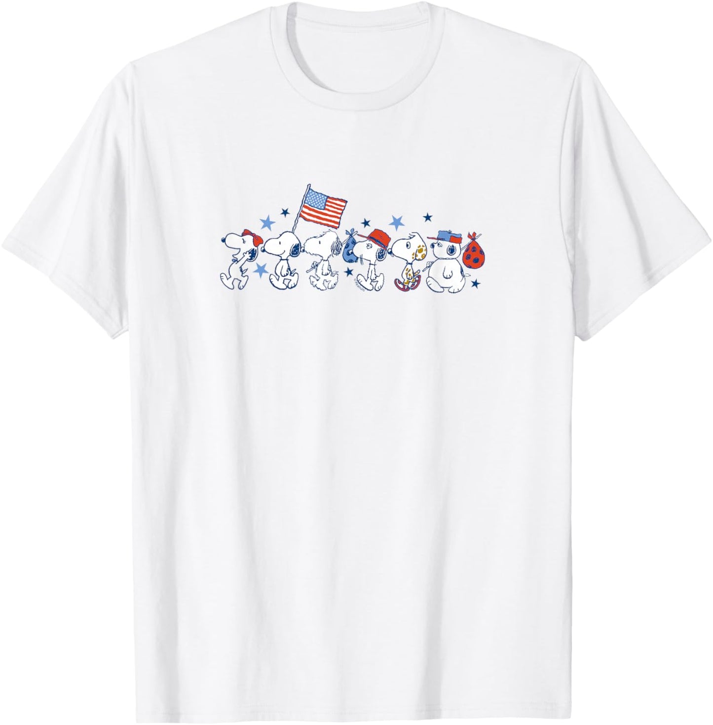 Snoopy & Siblings - Americana Parade T-Shirt - T-Shirt | White