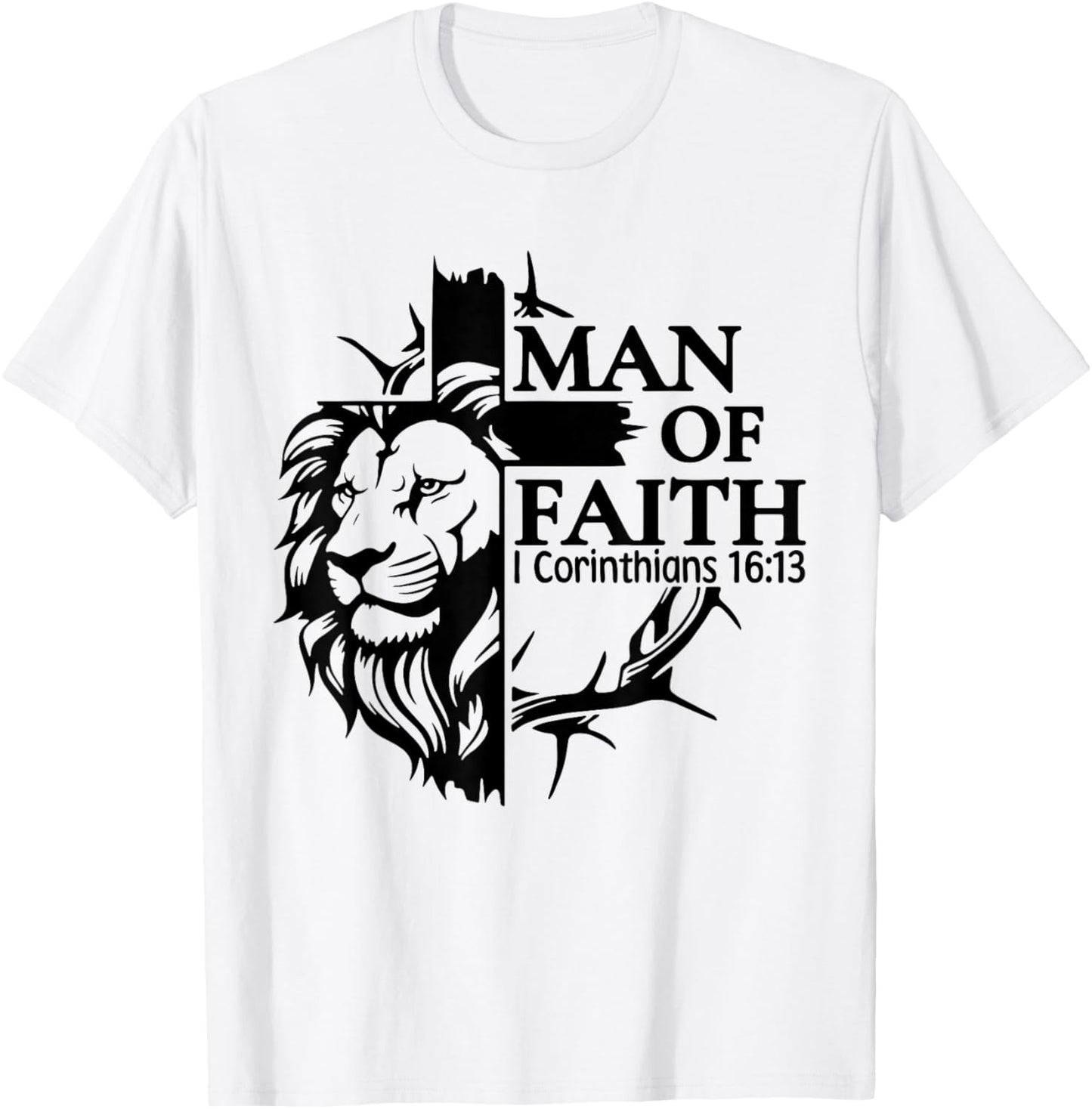 Faith, God, Religious, Man of Faith, Believe, Faith Cross T-Shirt - T-Shirt | White