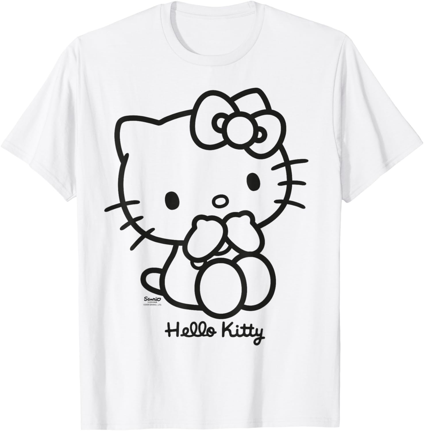 Hello Kitty Black Cat Classic T-Shirt - T-Shirt | White
