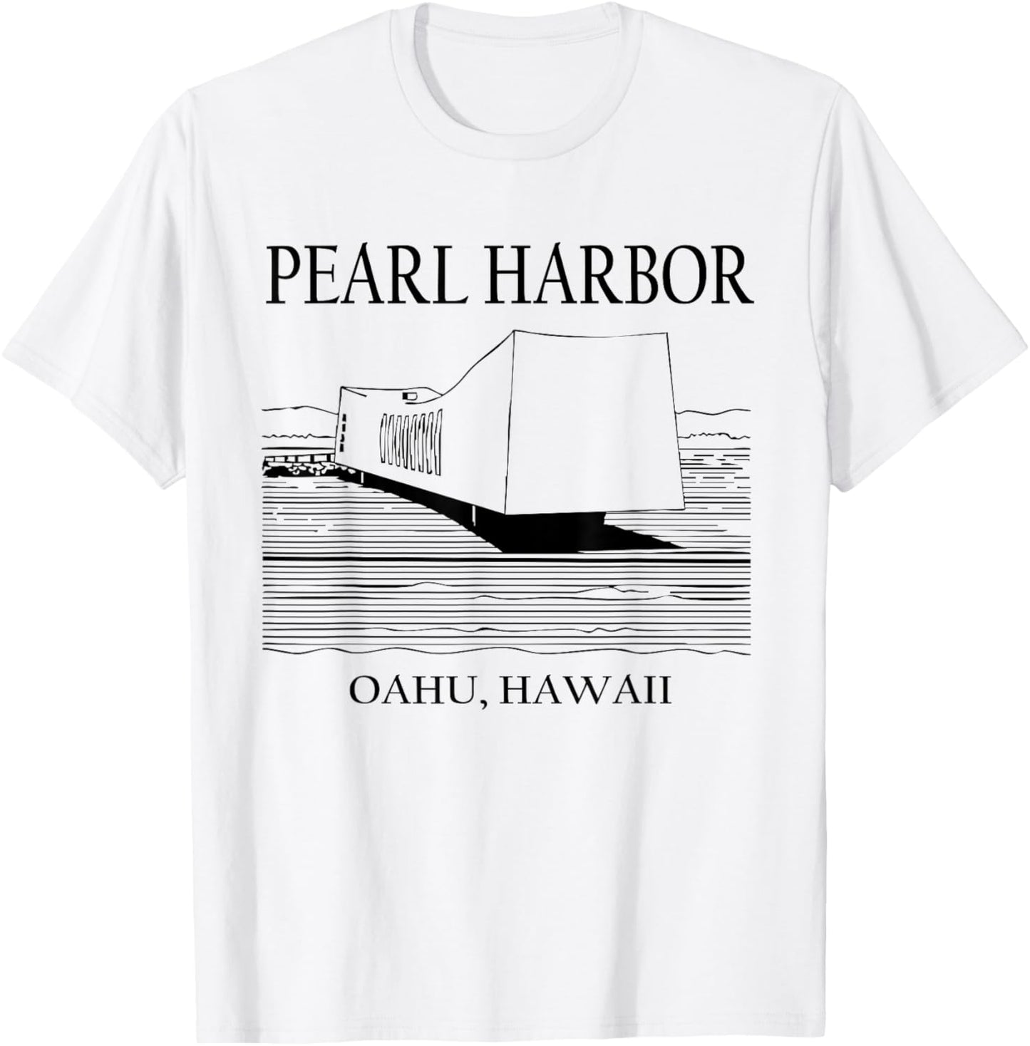 Pearl Harbor Hawaii Minimalist Historic Travel Souvenir T-Shirt - T-Shirt | White