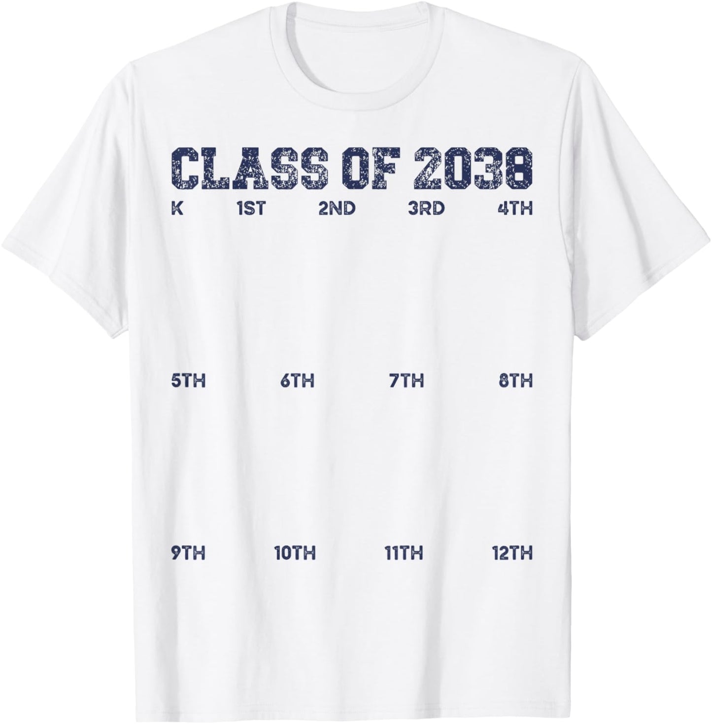 Class of 2038 Grow With Me Shirt 2038 Hand Print Kid K to 12 T-Shirt - T-Shirt | White