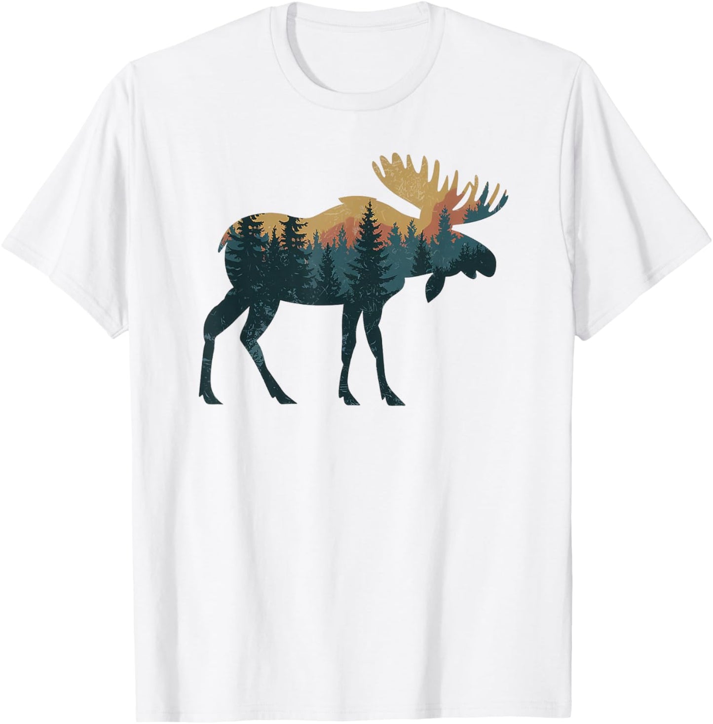 Moose Hunting Hiking Outdoor Camping Forest Men Women Moose T-Shirt - T-Shirt | White