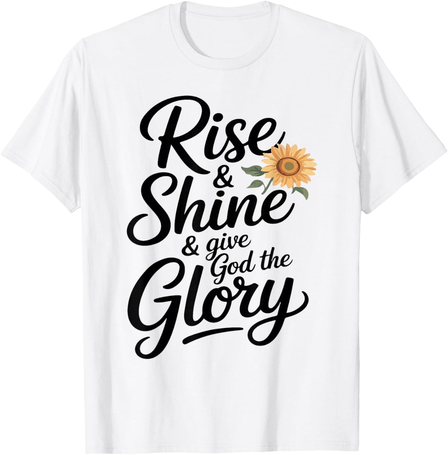Rise & Shine & Give God The Glory Bow Christian Girl Toddler T-Shirt - T-Shirt | White