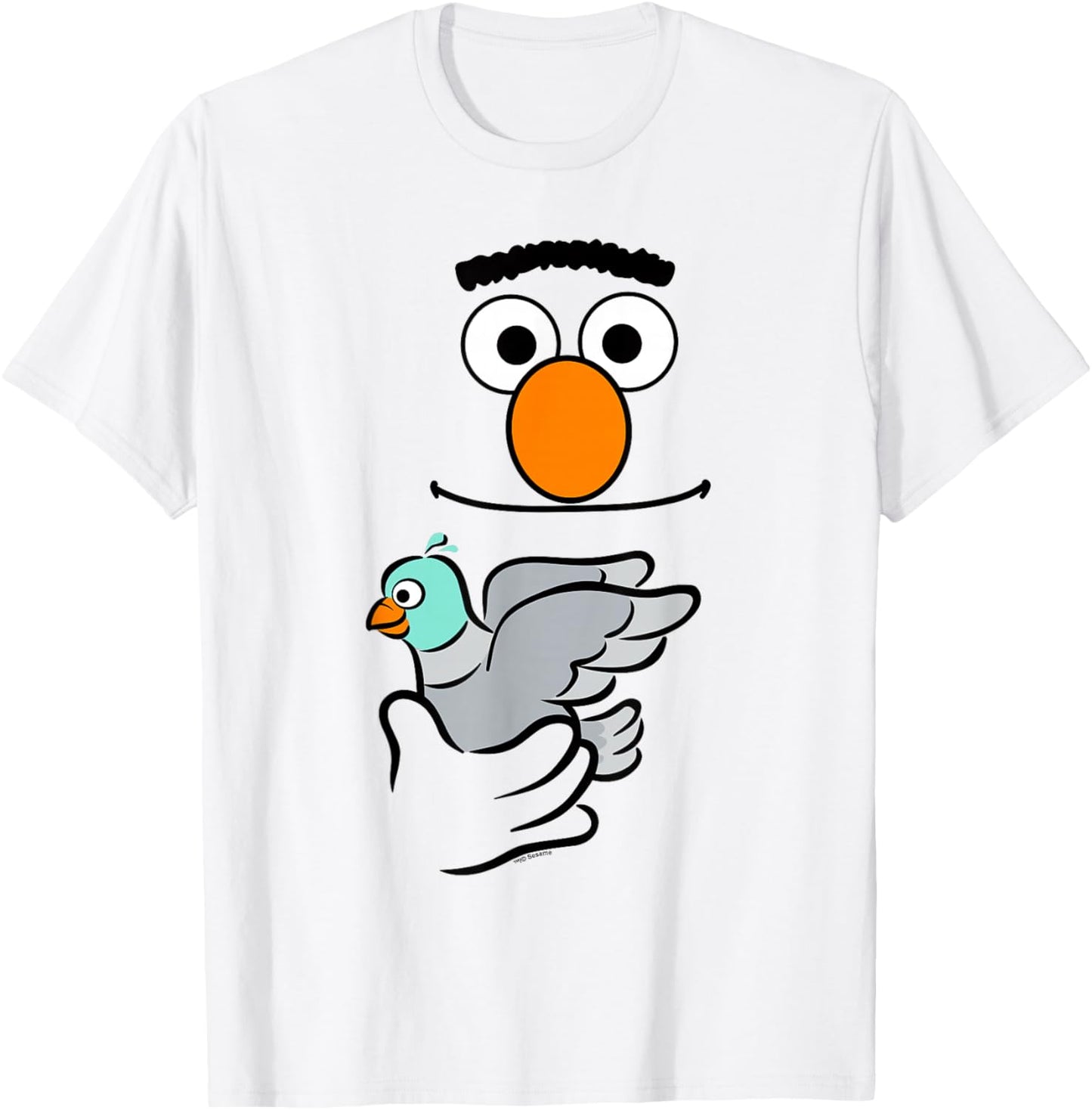 Sesame Street Bert Holding Pigeon Halloween Costume T-Shirt - T-Shirt | White