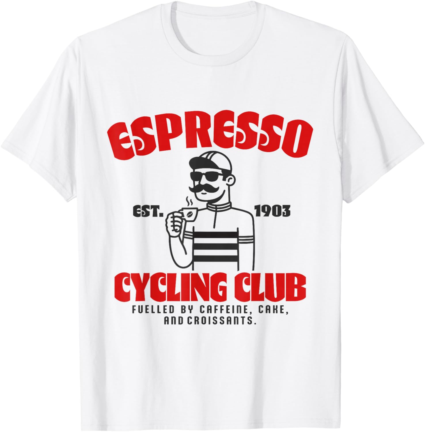 Espresso Rennrad Club Kaffee Kuchen Fahrrad Radsport T-Shirt - T-Shirt | White