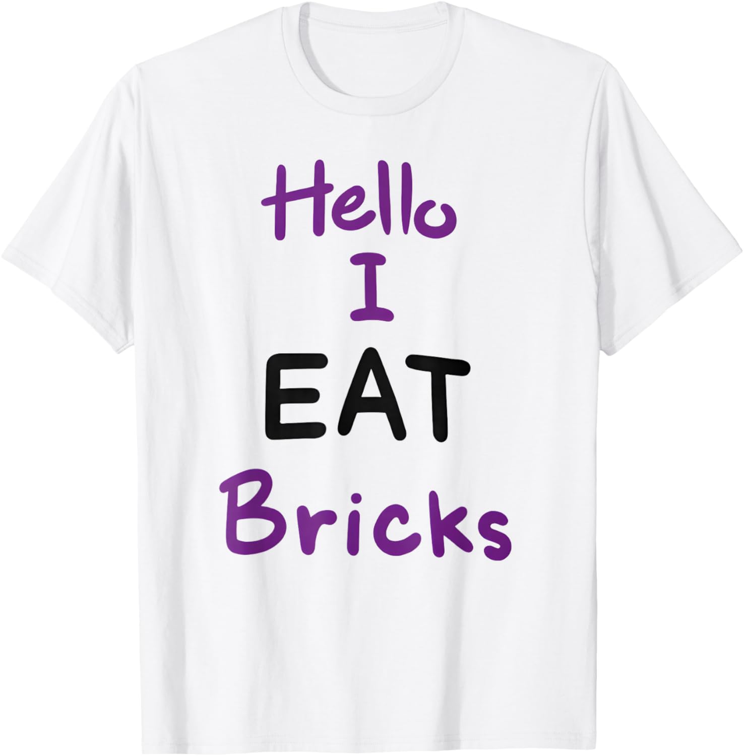 Hello I EAT Bricks T-Shirt - T-Shirt | White