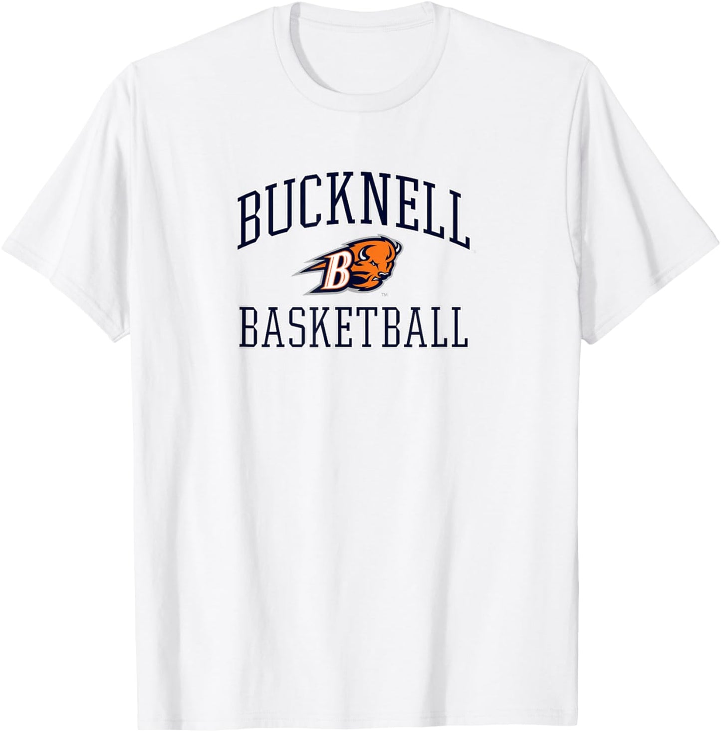Bucknell Bison Basketball Screen Orange Officially Licensed T-Shirt - T-Shirt | White