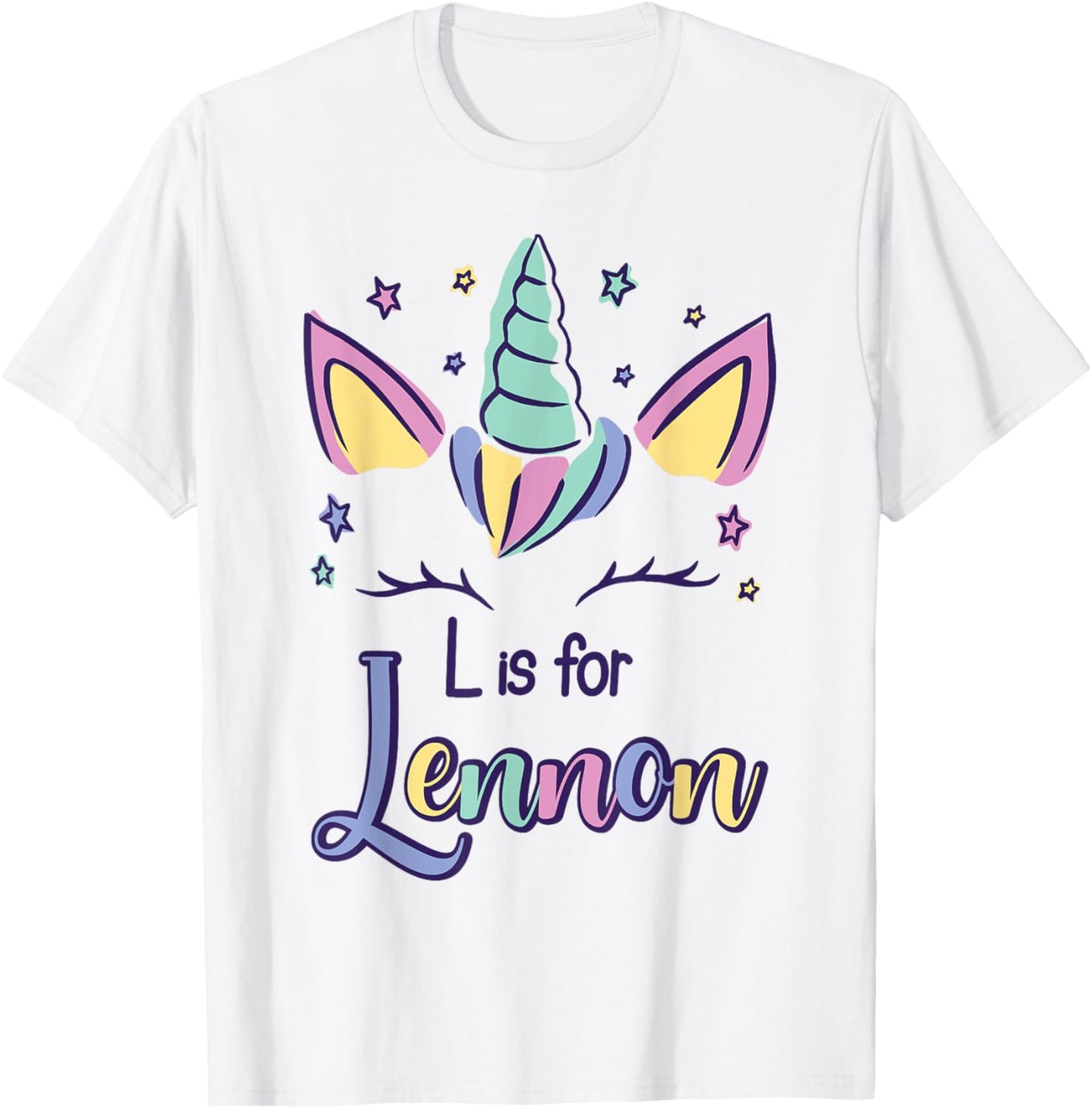 First Name Lennon Personalized L Is For Lennon T-Shirt - T-Shirt | White