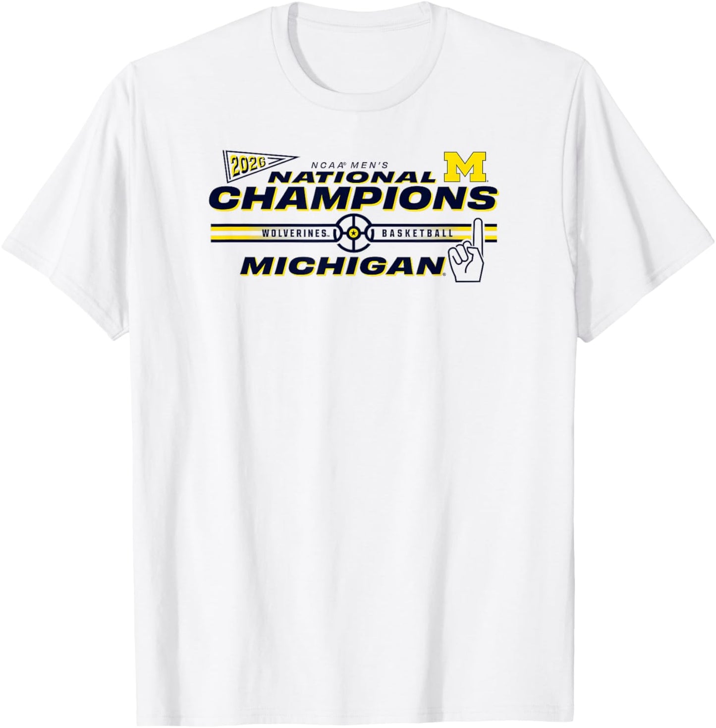 Michigan Wolverines 2026 National Champs Basketball Bracket T-Shirt - T-Shirt | White