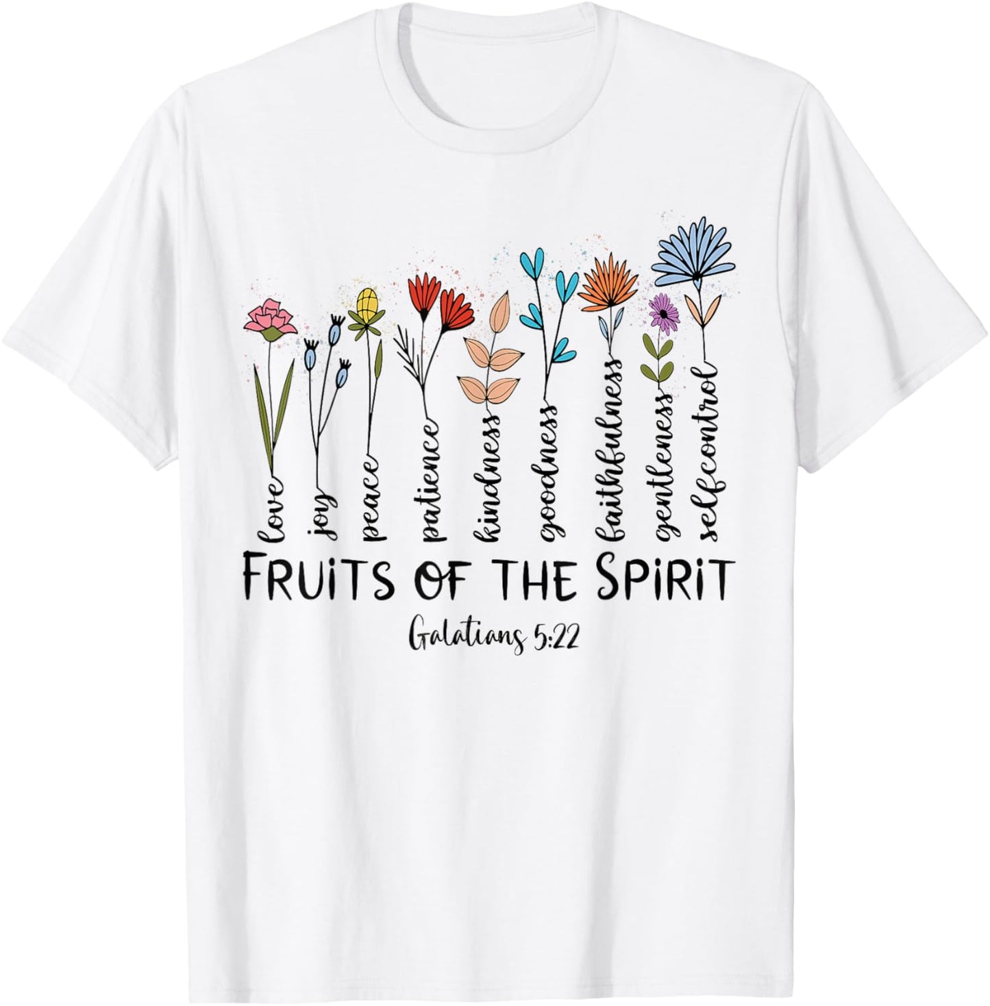Faith Cross Christ Religious Inspirational Apparel Fruit of The Spirit Christian Faithful Bible Verse Jesus - Grey, Small, Women's Classic Fit, Short Sleeve T-Shirt - T-Shirt | White