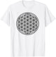 Fleur de Vie Noire - Symbole Géométrie Sacrée T-Shirt - T-Shirt | White
