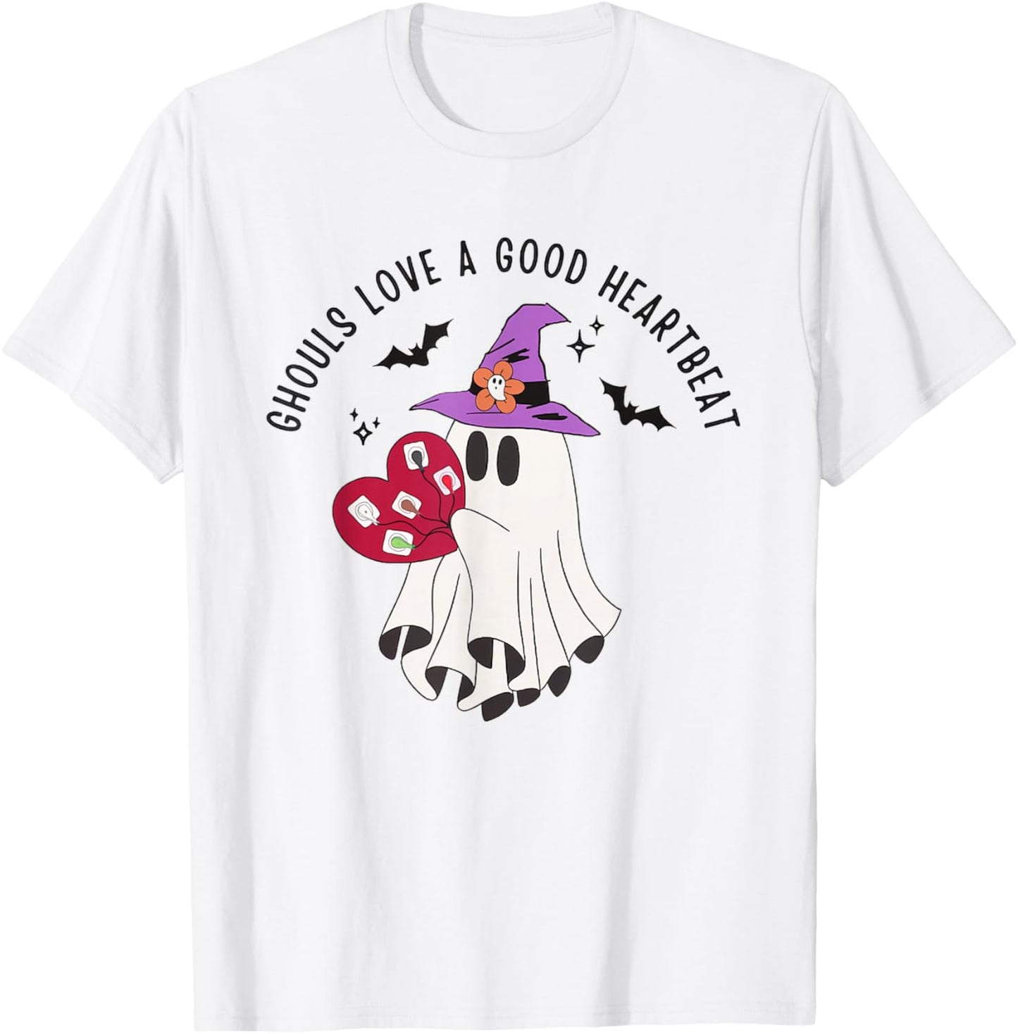 Cardiologist Halloween Cardiology Nurse Telemetry Nurse Ekg T-Shirt - T-Shirt | White