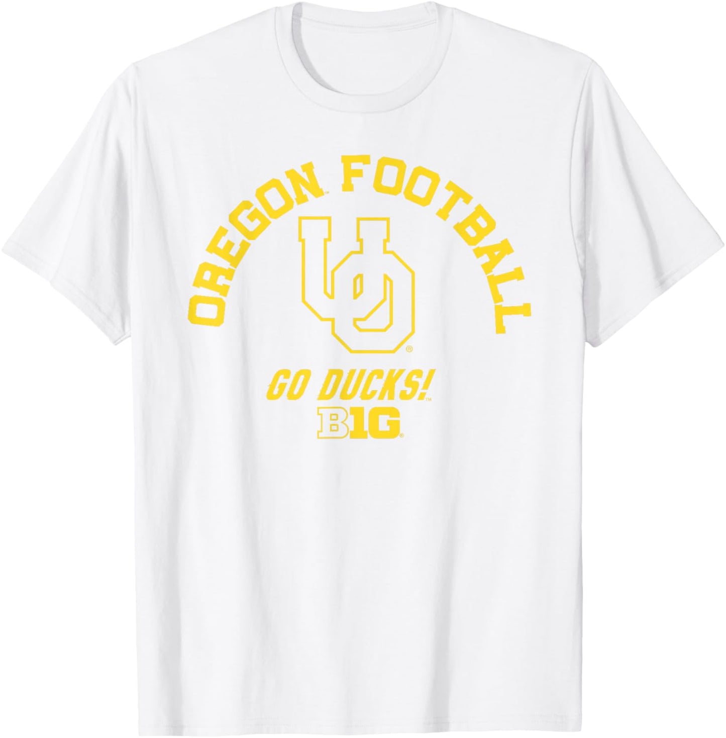 Oregon Ducks Big 10 Football Green Officially Licensed T-Shirt - T-Shirt | White