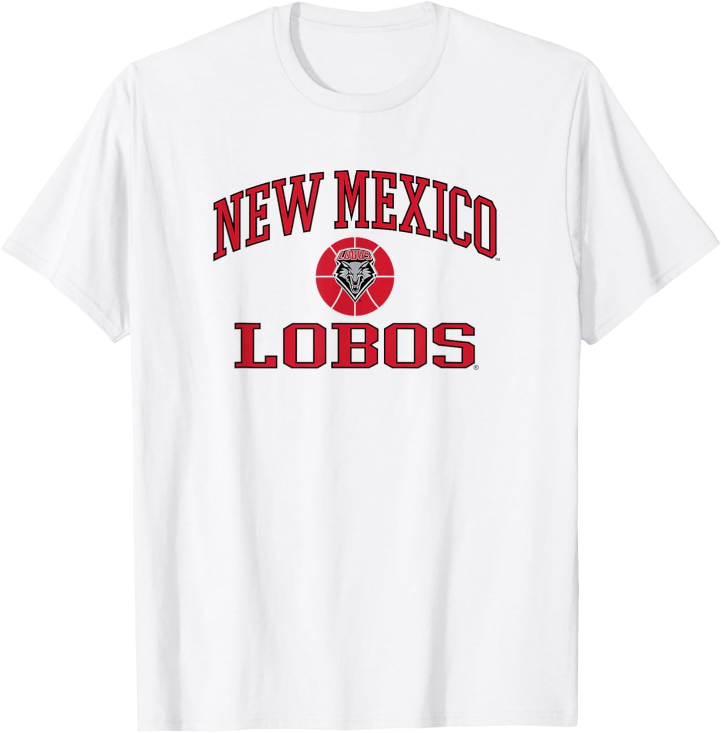 New Mexico Lobos Basketball Screen White Officially Licensed T-Shirt - T-Shirt | White