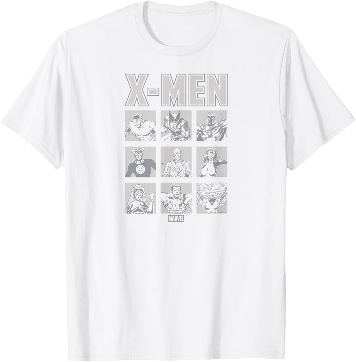 X-Men - Light Monochrome Grid T-Shirt - T-Shirt | White