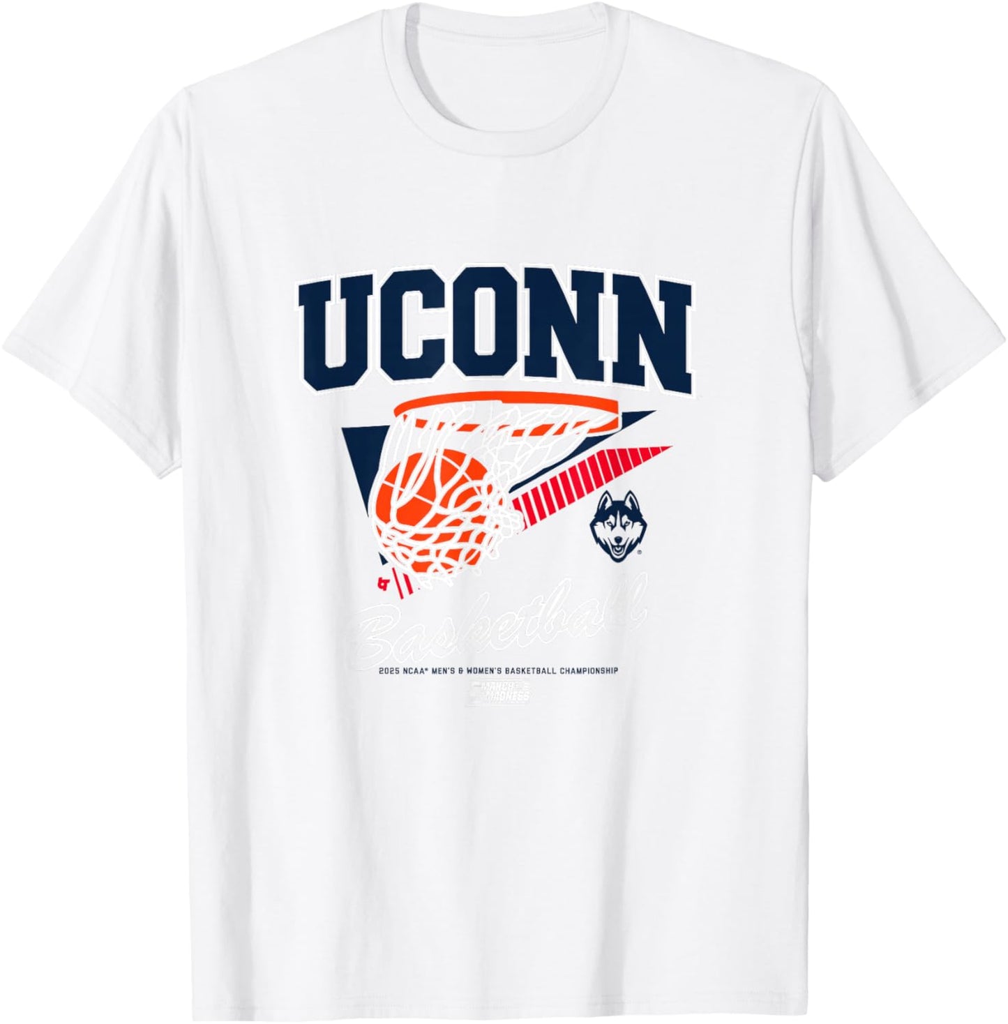 UConn Huskies Basketball 2025 March Madness Basketball NCAA T-Shirt - T-Shirt | White