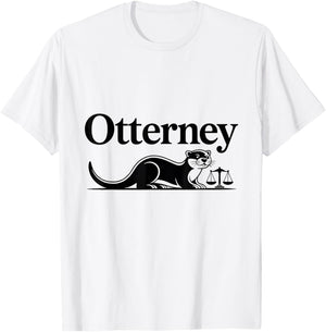 Otter Attorney Lawyer Animal Pun T-Shirt - T-Shirt | White