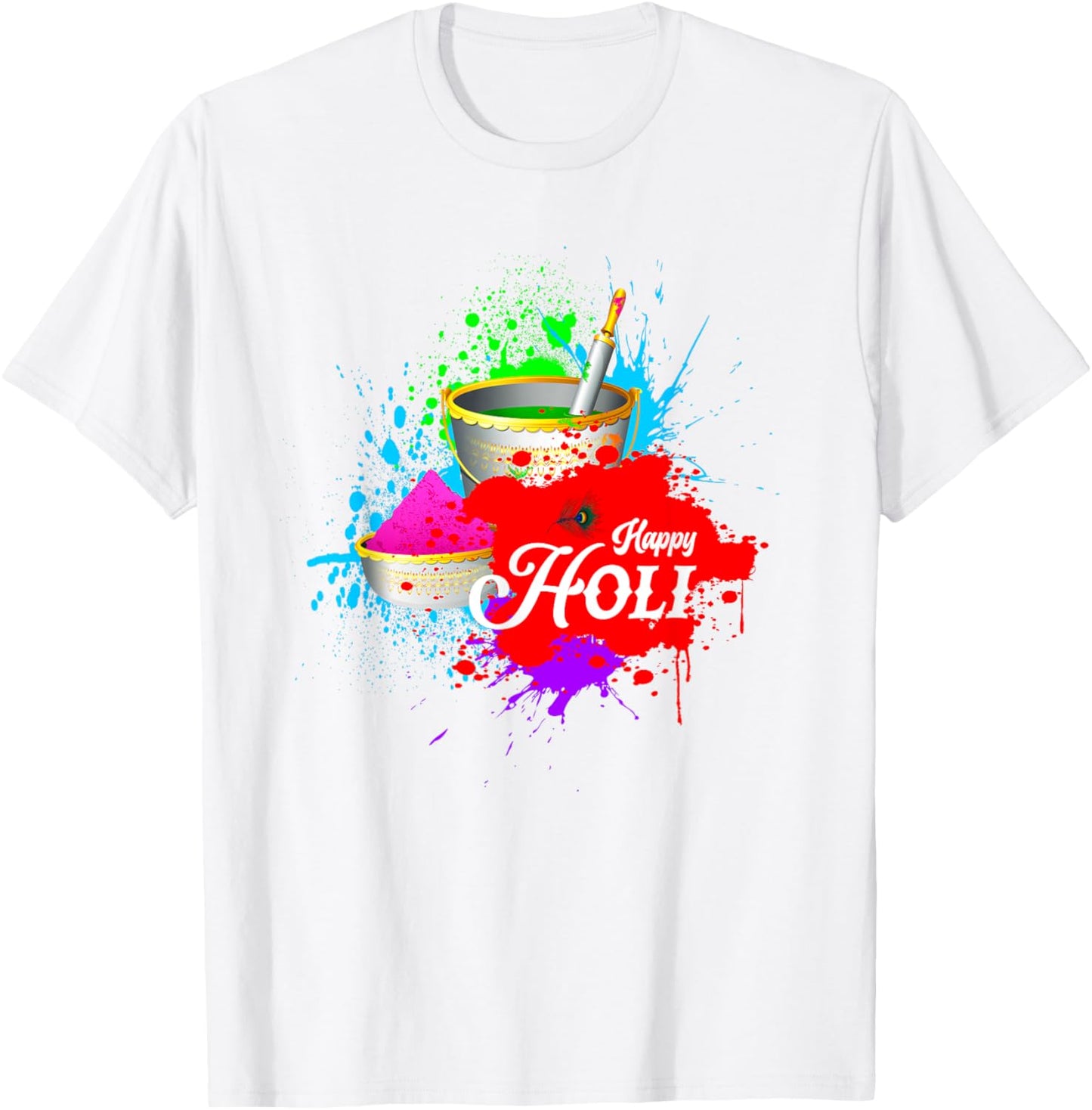 Happy Holi Festival Outfit India Hindu Men Kids T-Shirt - T-Shirt | White