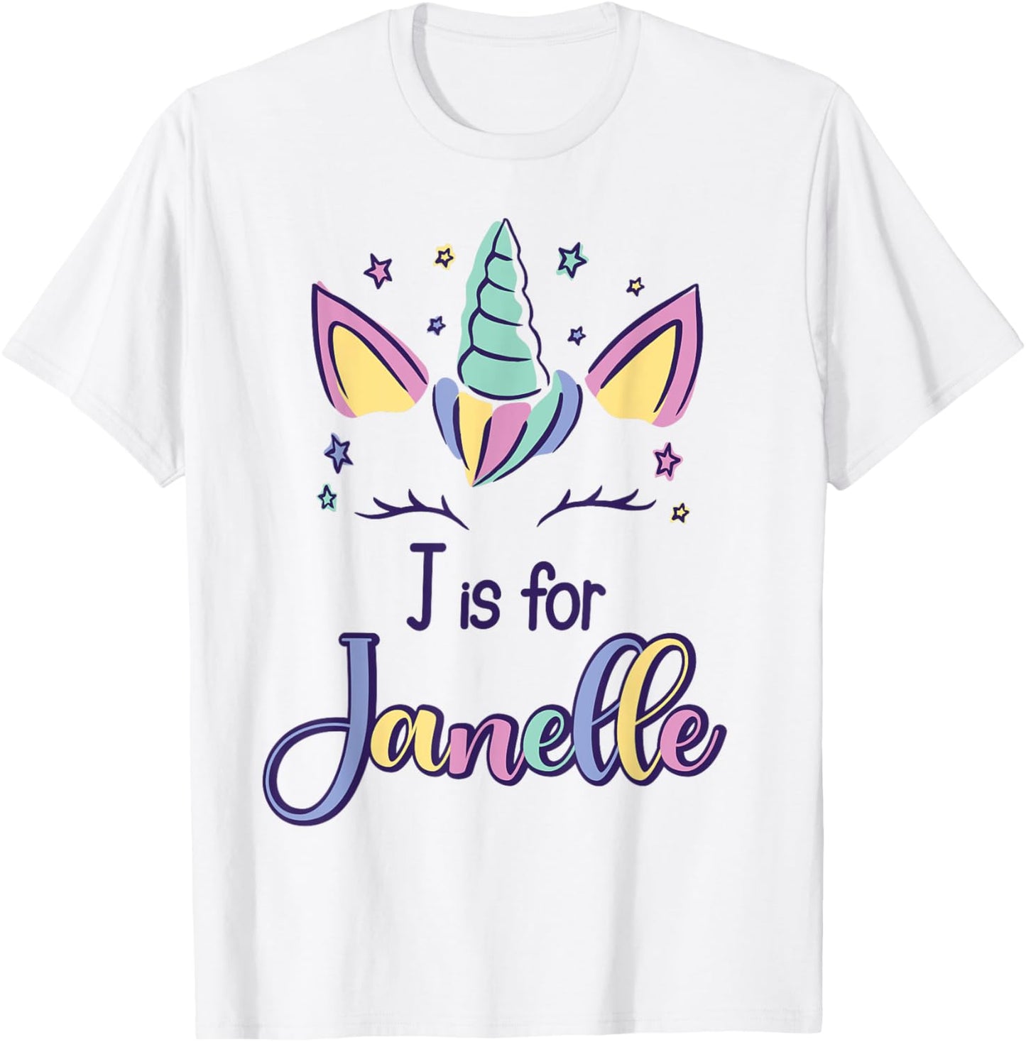 First Name Janelle Personalized J Is For Janelle T-Shirt - T-Shirt | White